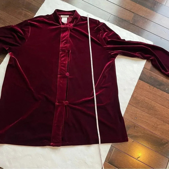 Coldwater Creek burgundy velvet feel blazer, coat. Women’s XL - Picture 5 of 11